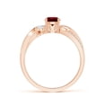 thumbnail image 2 of ANGARA Natural Ruby and Diamond Twisted Vine Ring in 14K Rose Gold for Women (Size-5mm) | July Birthstone, Birthday, Anniversary, Jewelry Gift for Women | Natural Ruby Ring, 2 of 12