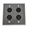 thumbnail image 2 of Seismic Audio  Stainless Steel Wall Plate - 2 Gang with 4 XLR Female Connectors Silver - SA-PLATE29, 2 of 3