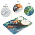 thumbnail image 4 of Dish Drying Mat Kitchen Pad Large Counter Absorbent Dish Mats Drainer Cute Little Raccoon Skiing, 4 of 8