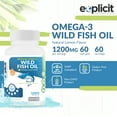 thumbnail image 2 of Wild Fish Oil Omega 3 - EPA/DHA - Burpless, Lemon Flavored Non-GMO, Gluten & Soy Free - 1200mg per Serving, 60 Servings, 60 Capsules, 2 of 6
