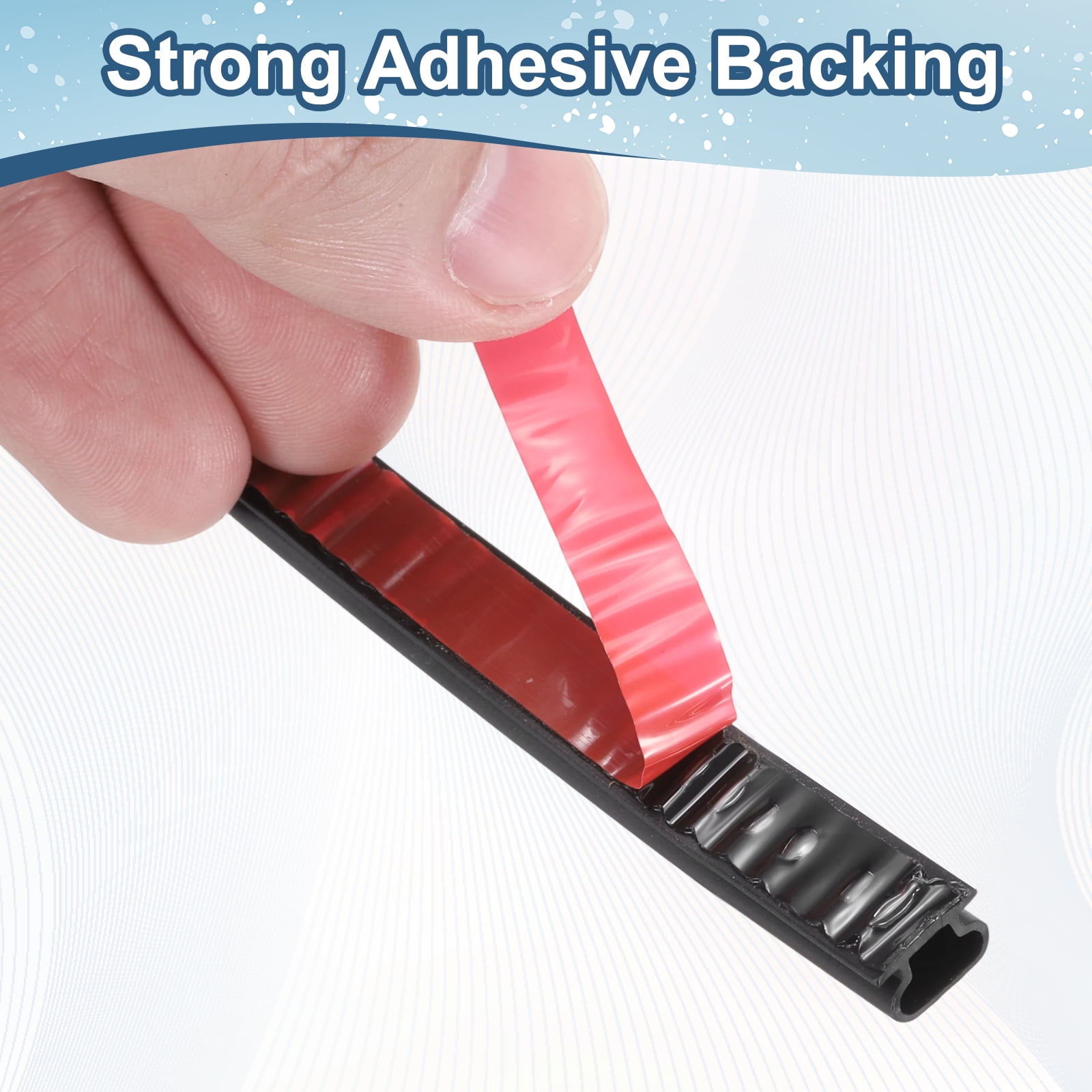 Uxcell Weather Stripping Seal Strip 16.4ft x 0.39" - 2 Pack D-Shape Self-Adhesive Soundproofing Windproof Rubber Door Seal Strip Fits 8-10mm Gap for Doors Windows Frame Gap Blocker, Black