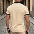 thumbnail image 6 of Guluxicc Men's Summer Henley Tops Short Sleeve Trendy Color Block Business Casual Shirts with Pockets, 6 of 8