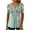 Green, variant on Womens Plus Size Tops Summer Floral Print Blouses Casual Short Sleeve Pleated Loose Button V-Neck Tunic Tops XL
