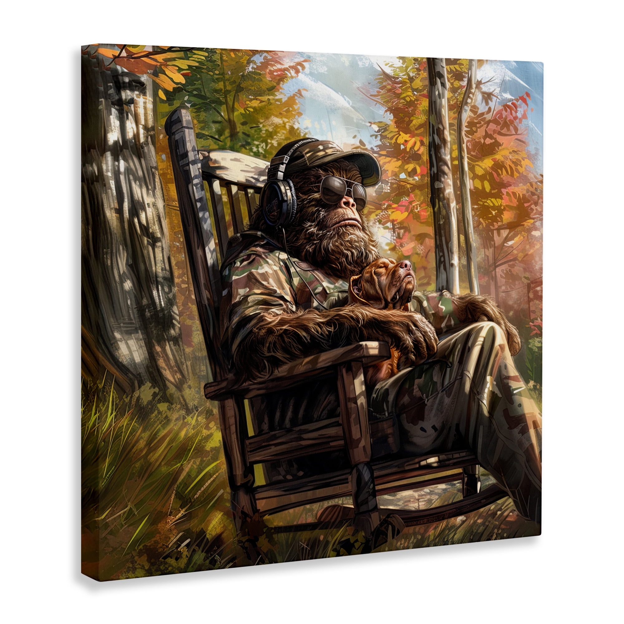 Mythical Creature with Headphones Canvas Wall Art, design by Jim Baldwin