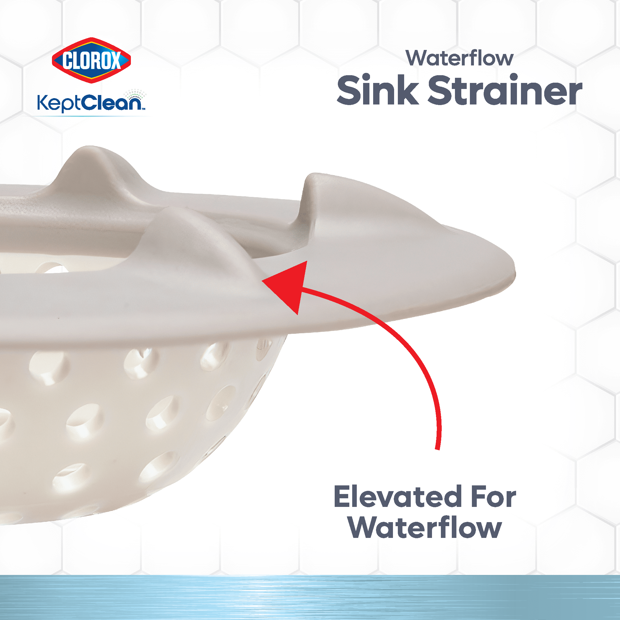 (3 pack) Clorox Waterflow Sink Strainer for Effective Drain Catching