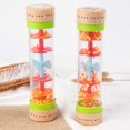thumbnail image 2 of Sonajero de madera con forma de gota de lluvia, reloj de arena con forma de tubo, minibatidor musical, juguete para niños pequeños, instrumento auditivo sensorial musical., 2 of 5