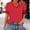 Red, variant on Womens Polka Dot Short Sleeve Tops Trendy V Neck Graphic Tee Shirts Casual Business Dressy Blouses