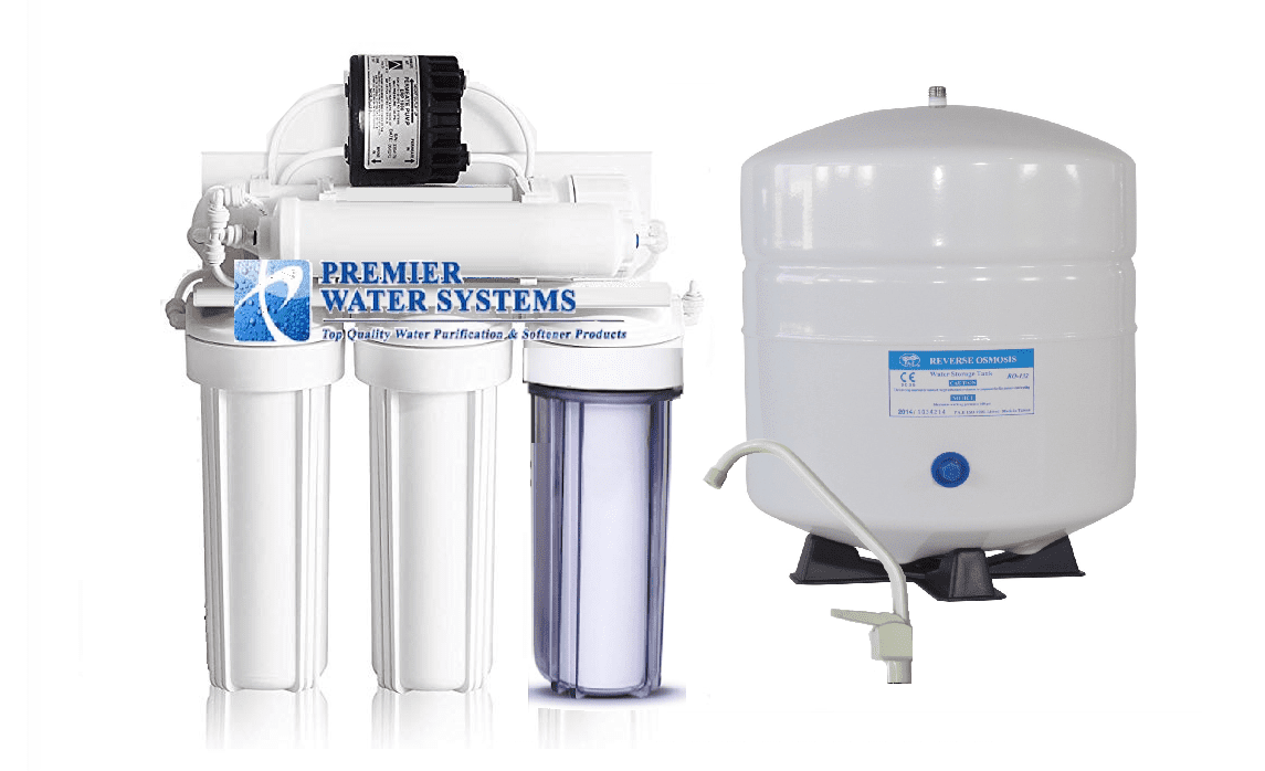 5 Stage Low Pressure Reverse Osmosis Water Filtration System + Permeate ...