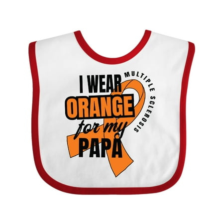 

Inktastic I Wear Orange For My Papa Multiple Sclerosis Awareness Gift Baby Boy or Baby Girl Bib