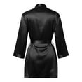 thumbnail image 6 of AOMPMSDX Pajamas For Women Set Bride Bridesmaids Robe Short Satin Kimono Robes For Wedding & Bridal Party Silk Bathrobes For Black Nightgowns For Women L, 6 of 8