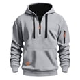 thumbnail image 4 of gbyLJF Men's Quarter Zip Drawstring Hoodies Long Sleeve Fleece Pullovers Fall Sweatshirt Running Hiking Clothes, 4 of 7