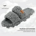 thumbnail image 3 of Ecetana House Slippers for Women Open Toe Fuzzy Slippers Slides Memory Foam Indoor House Shoes, 3 of 6