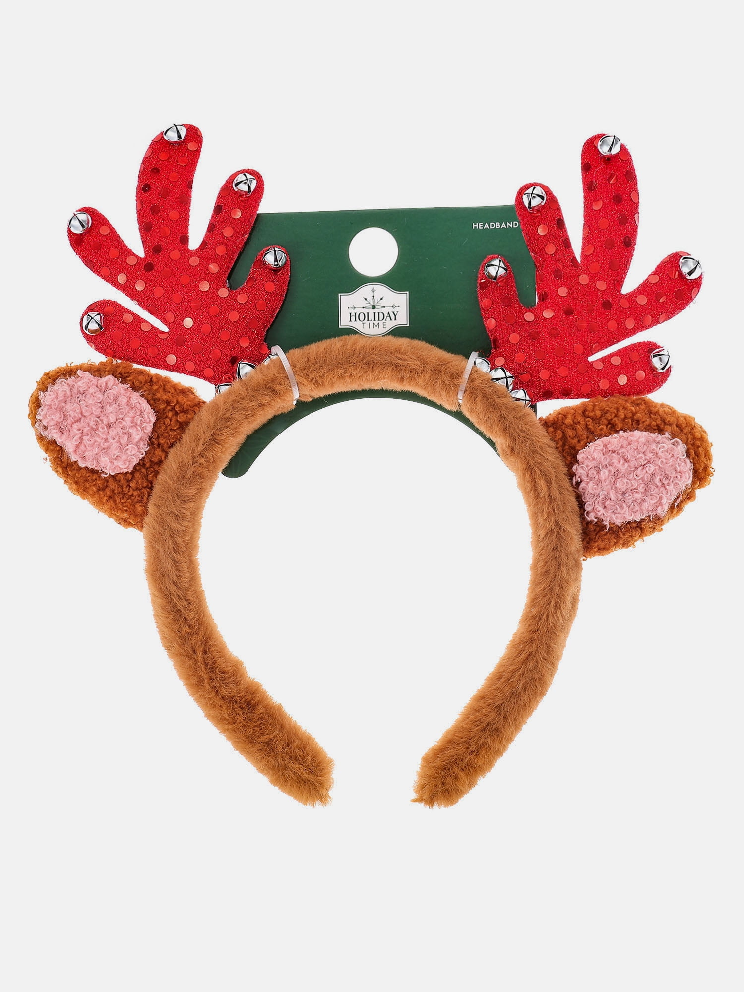 Women's Plush Reindeer Antler Headband from Way to Celebrate, Red/Brown, 1-Piece