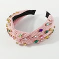 thumbnail image 4 of Diademas para mujer,Diademas para mujer,Diademas para mujer Diademas,Diadema ancha anudada,Diadema superior adornada con joyas,Diadema elegante para el cabello para mujer, 4 of 6