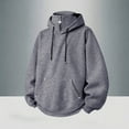 thumbnail image 5 of LYSMORA Men's Half Zip Pullover Hoodie, Rivet Decor Front Pocket Long Sleeve Loose Casual Athletic Solid Sweatshirt, 5 of 7