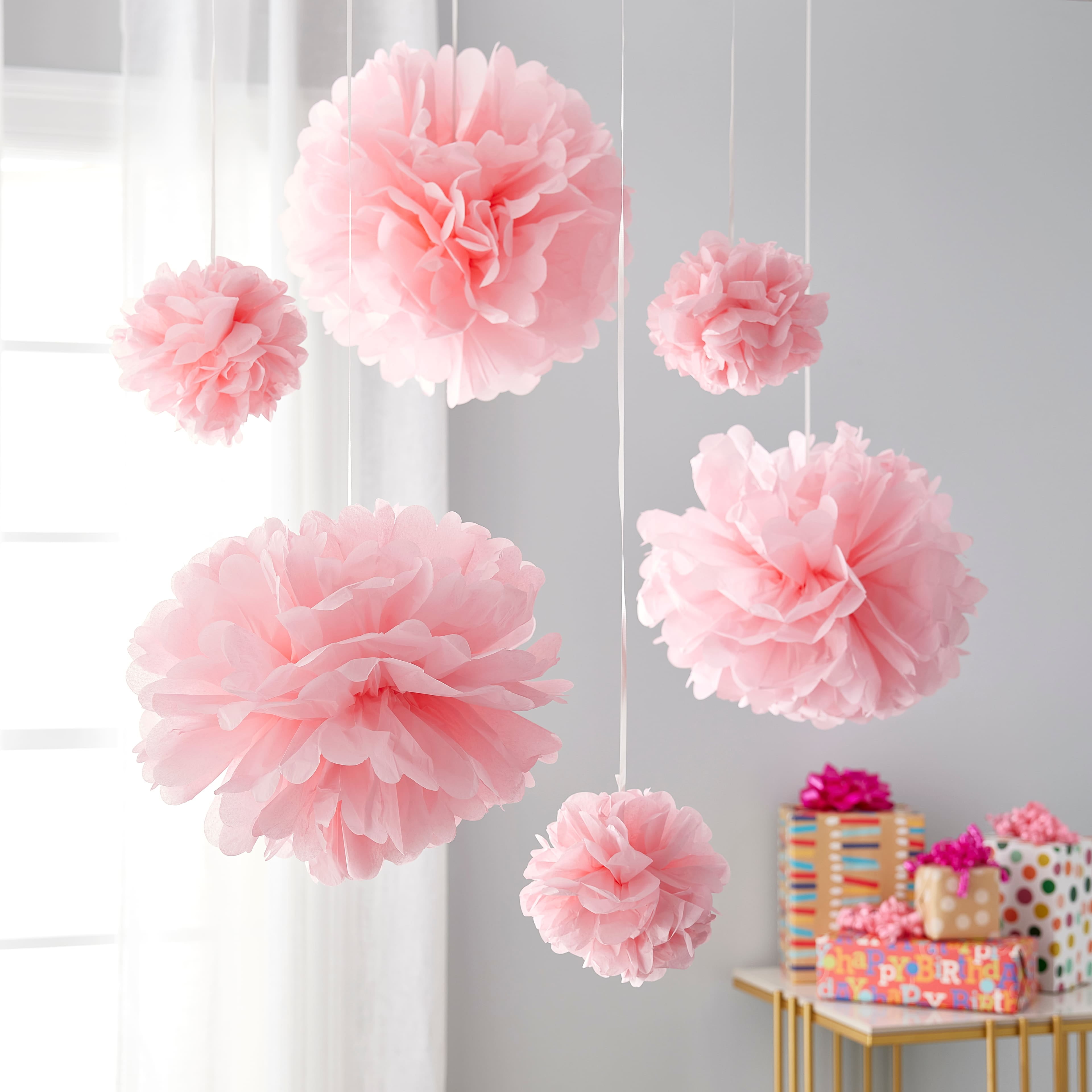 12 Pack: Light Pink Paper Pom Poms by Celebrate It