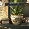 thumbnail image 5 of Red Lantern Large 18" Satsuma Porcelain Fishbowl Planter, 5 of 6