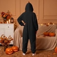 thumbnail image 5 of Adult Halloween Pumpkin Onesie BWASD Mens and Womens Matching Halloween Onesie Pajamas Hooded Loungewear with Pocket Print Soft Plush Sleepwear for Cold Fall Winter ,XXL, 5 of 5
