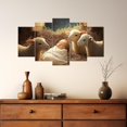 thumbnail image 4 of ZHONGYUTONG 5 Panel Christmas Canvas Wall Art Large Nativity Scene Picture Holy Family Wall Decor Christian Living Room Home Church Decor Framed (8x14inx2pcs 8x18inx2pcs 8x22inx1pcs), 4 of 4