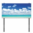thumbnail image 3 of Ocean Headboard, Paradise Beach Tropical Hawaiian Exotic Sky Color with Clouds Scenery, Upholstered Decorative Metal Bed Headboard with Memory Foam, Twin Size, Turquoise White, by Ambesonne, 3 of 4