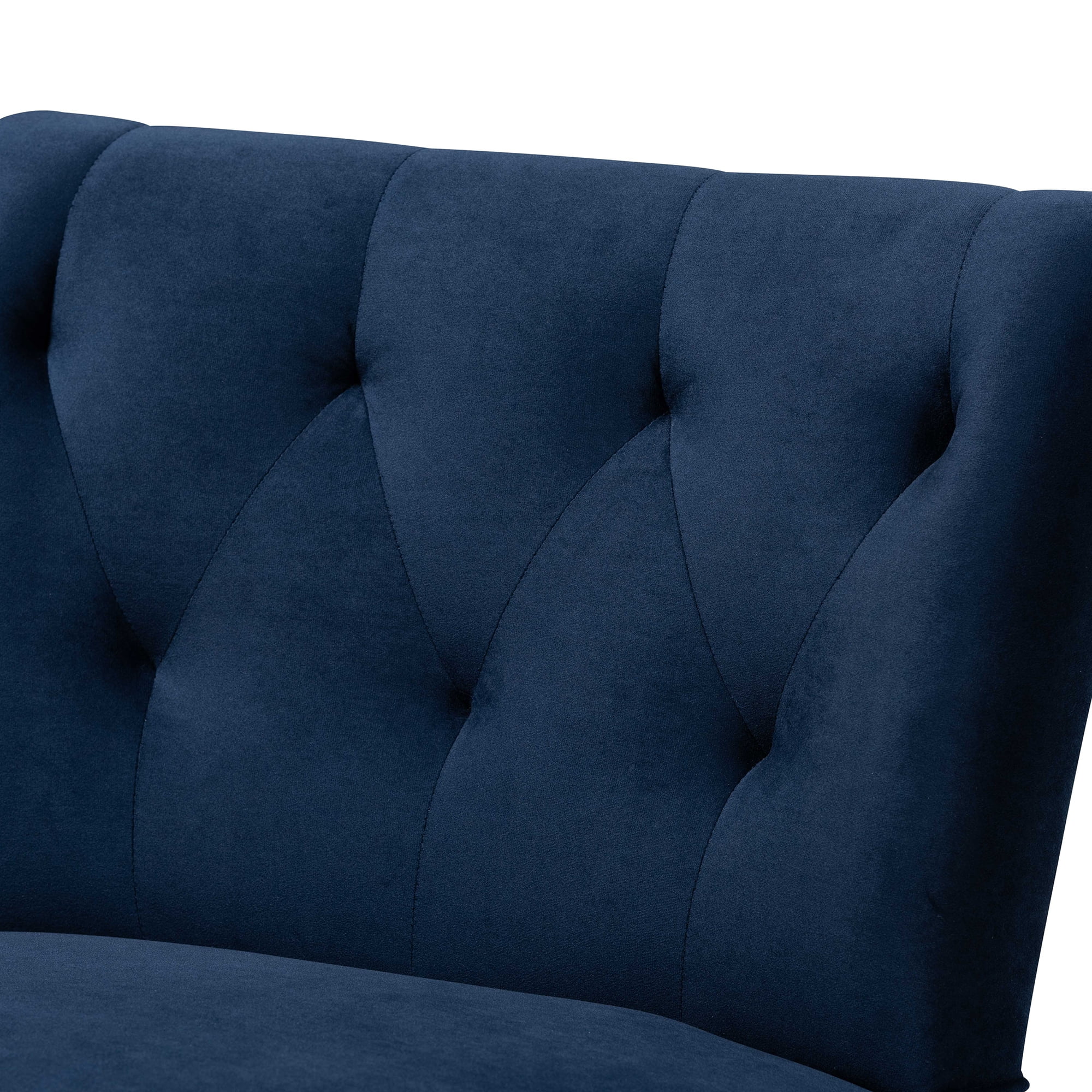 Baxton Studio Slipper Chair, Navy Blue, Adult