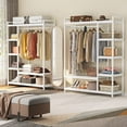thumbnail image 4 of Tribesigns Freestanding Wooden Closet Clothes Rack, Heavy Duty Grament Rack with Shelves for Bedrom,Wardrobe Closet Organizer, 350 lb Capacity, White, 4 of 4