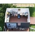 thumbnail image 4 of Jocisland 12x12x6.6 ft Galvanized Metal Storage Shed with Sliding Doors & Ramp, 2 Window & Vent, Weather-Resistant Outdoor Tool/Garden Shed, Dark Grey, 4 of 8