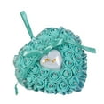 thumbnail image 1 of Funie Boîte de Rangement pour Bagues de Mariage en Forme de Cœur avec Fausse Rose Incrustée de Strass, Support Coussin, 1 of 8