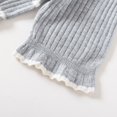 thumbnail image 5 of Ribbed Mock Neck Striped Sweater Top | Half Sleeve Slim Fit Women's Knit Shirt | Comfortable Stretch Knitwear, 5 of 6