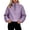 Purple, variant on XRoczxe Women Half Zip Stand Collar Fuzzy Fleece Pullover Oversized Drop Shoulder Long Sleeve Casual Warm Sherpa Sweatshirt Multiple Solid Colors Khaki