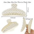 thumbnail image 4 of 2 pinzas para el pelo con diamantes de imitación de Ahoney, pinzas de metal con forma de garra de 4,53 pulgadas, pinzas para el pelo con diamantes para mujer, bonitas pinzas para el pelo con perlas a JAMW Sencillez, 4 of 5