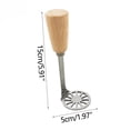 thumbnail image 2 of Stainless Steel Potato Masher - Sturdy Rustproof Kitchen Tool, Multifunctional Mashed Potato for Vegetables, Ergonomic Wood Handle, JKODE, 2 of 8