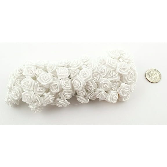 144 Medium Wrap Rose Wedding Flower Pick - White