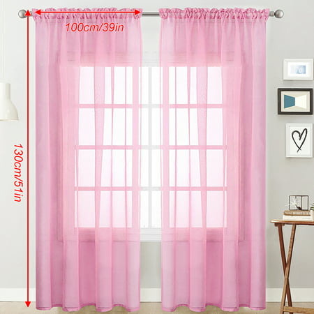 Bedroom Semi Sheer Voile Curtains Pink, How To Steam Sheer Curtains Without Ironing Board