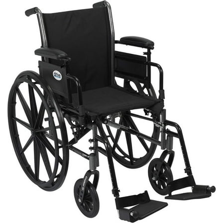 2 Pack - Drive Medical Cruiser III Light Weight Wheelchair with Various Flip Back Arm Styles and Front Rigging (Best Front Wheel Drive Convertible)