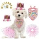 thumbnail image 2 of Accesorios para fiestas de cumpleaños de mascotas, pañuelo sari rosa, conjunto para perras, disfraz bonito para fiestas, 2 of 5