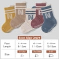 thumbnail image 5 of Baby Toddler Socks with Grippers, N Pattern Non-Slip Cotton Infant Socks Kids Walking Socks for Boys Girls-5 Pairs,12M-36M, 5 of 7