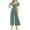 Green, variant on uublik Womens Jumpsuits Casual Mint Green Elegant Loose Short Sleeve Wide Leg Romper Square Neck Casual Overalls