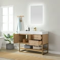 thumbnail image 5 of Vinnova Alistair 42" White Grain Stone Top Vanity in Oak w/o Mirror, 5 of 16