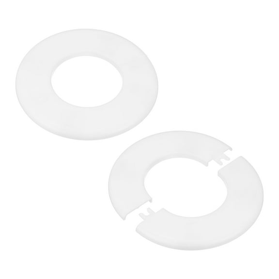 2-Pack Wall Split Flange, for 63mm OD Pipe ABS Escutcheon Plate Round Self-Adhesive Plumbing Cover Plates [White]