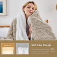 thumbnail image 3 of Manta de cama Sherpa tamaño queen, color beige, 230 x 230 cm, para invierno, 3 of 6