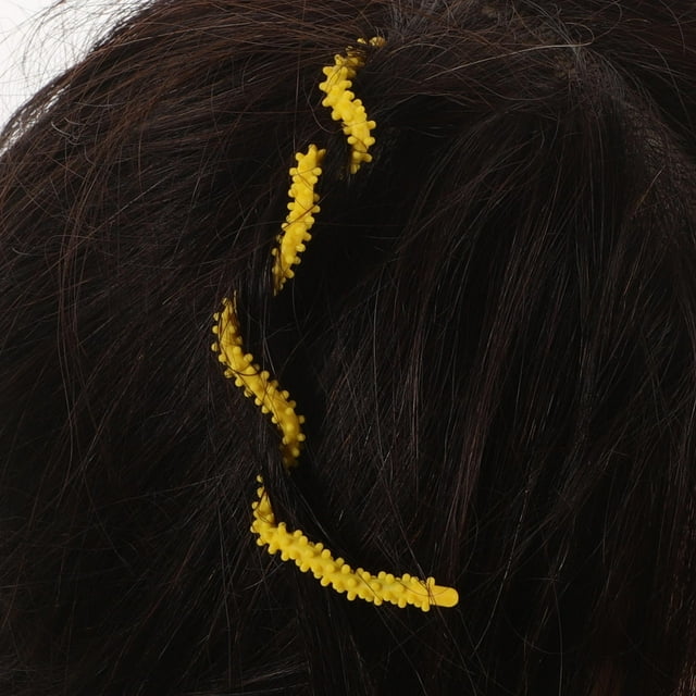 RENACLIPY 10Pcs Yellow Silicone Spiral Hair Perm Rods Strong Flexible Curling Rods for Hair Styling
