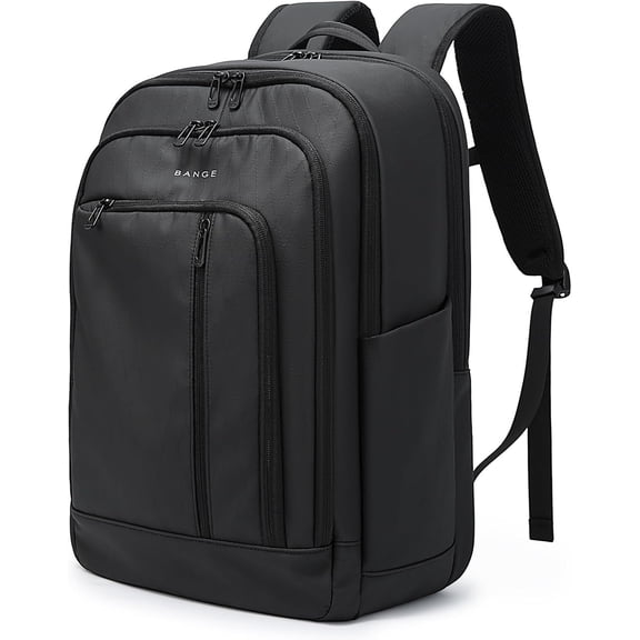 BANGE 15.6-Inch Laptop Backpack, Water-Resistant, Lightweight Travel Daypack, Black