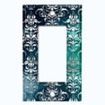 thumbnail image 5 of Metal Light Switch Plate Cover Elegant Teal White Damask DAM048, 5 of 13