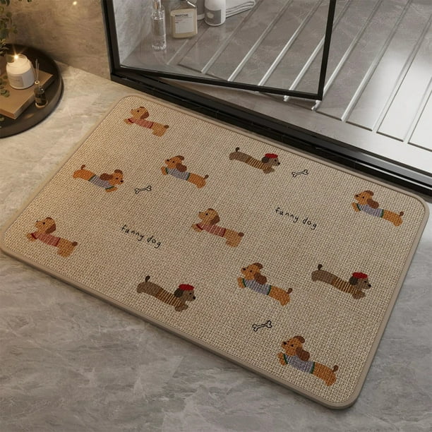 Alfombra de baño suave y absorbente con base antideslizante | Alfombra de lino de secado rápido para baño, cocina y entrada | 40 x 60 cm (15,75 x 23,6 pulgadas) Decoración multicolor