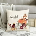 thumbnail image 4 of Happy Fall Pumpkin Throw Pillow Covers 18x18 Set of 2 Outdoor Autumn Orange White Pumpkins Floral Pillows Cover Thanksgiving Farmhouse Linen Decorative Cushion Case for Couch Bed Decor, 4 of 6