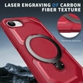 thumbnail image 6 of Designed For iPhone 16e Phone Case,With 360° Spin Magnetic Stand Ring Kickstand,Fit for Mag-Safe,Military Grade Shockproof Heavy Duty Dropproof Tough Rugged Phone Case,Red, 6 of 6