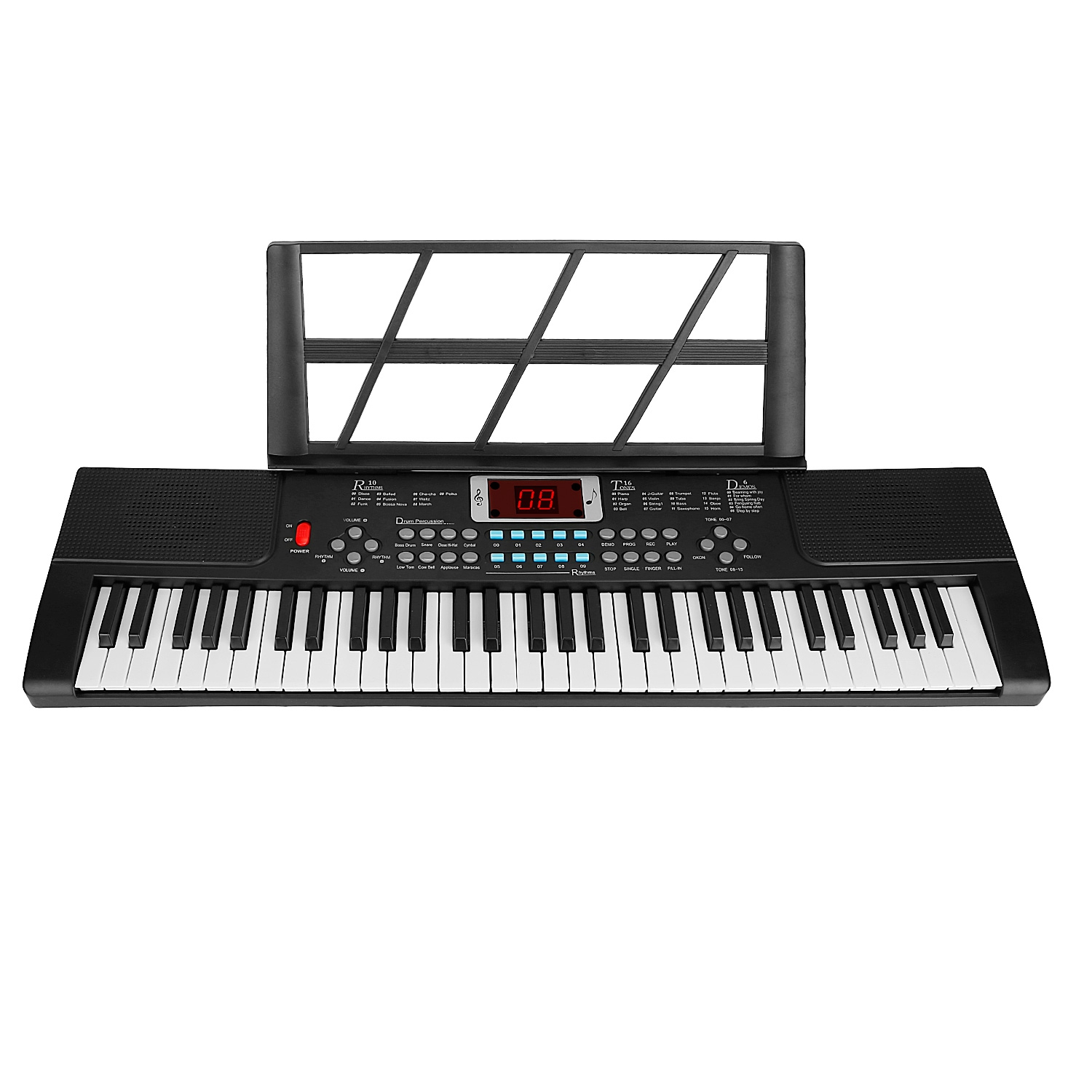 61Key Piano Keyboard Set,Electronic Keyboard Electric Musical Piano Instrument w/ Stand Mic Black