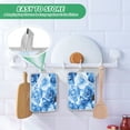 thumbnail image 6 of Two Pieces Of Square Heat Insulation Pad Oven Mitts 7x9.8 Inch Oven Microwave Kitchen Cooking Baking Cartoon Blue Roses Seamless, 6 of 7