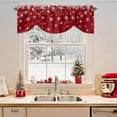 thumbnail image 2 of Christmas Snowflake Tie Up Valances Curtain, Winter Snowflake Christmas Winter Snow Red Adjustable Rod Pocket Short Window Treatment Tie Up Curtains Valances for Kitchen Living Room Bathroom 42x12 In, 2 of 9